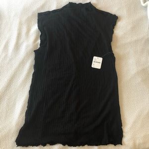 Free People Mock Neck Ruffle Muscle Tee